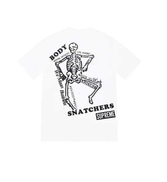 Skull M BODY Back Print TEE White Black XL L and SS23 SNATCHERS S 0729